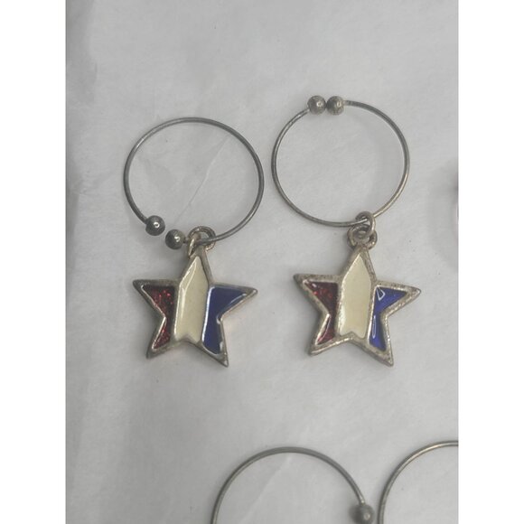 Vintage Wine Glass Charms Set Of 10 Patriotic & Americana Themed Metal Charms En - Picture 2 of 8